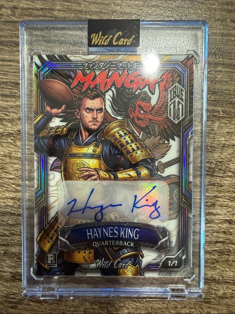 Haynes King Manga Signature Football Card - Blue Ink